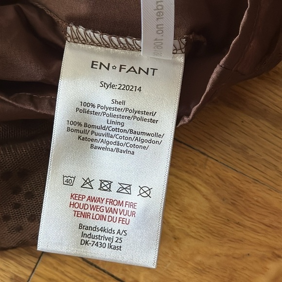 Enfant sz 7 layered brown spotted dress, tulle and cotton lining NWOT never worn - Picture 7 of 7